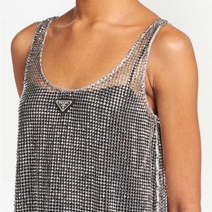 PRADA Rhinestone Mesh Dress